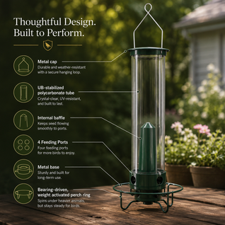 Squirrel Proof Bird Feeder with Spinning Perch