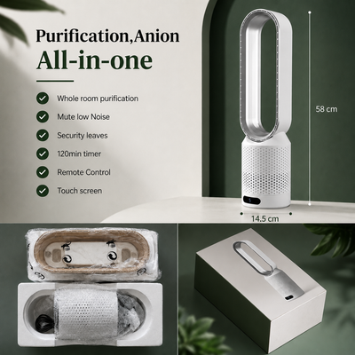 Bladeless Tower Fan with Air Purifier