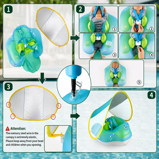 Baby Float with Detachable Sun Shade