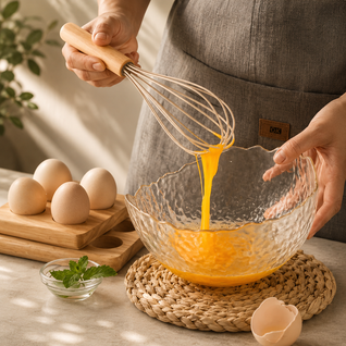 Silicone Kitchenware Set with Bamboo Handles