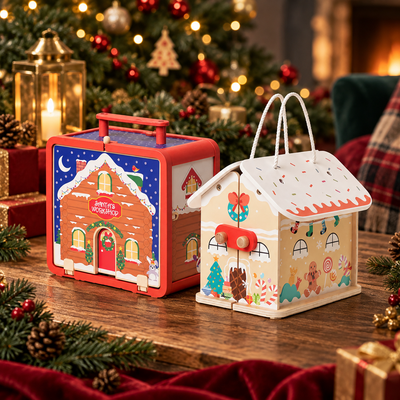 Wooden Christmas Dollhouse Playset