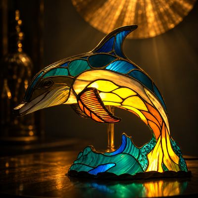 Stained Glass Animal Table Lamp