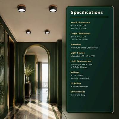 Button Wood Ceiling Light