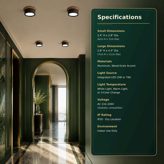 Button Wood Ceiling Light