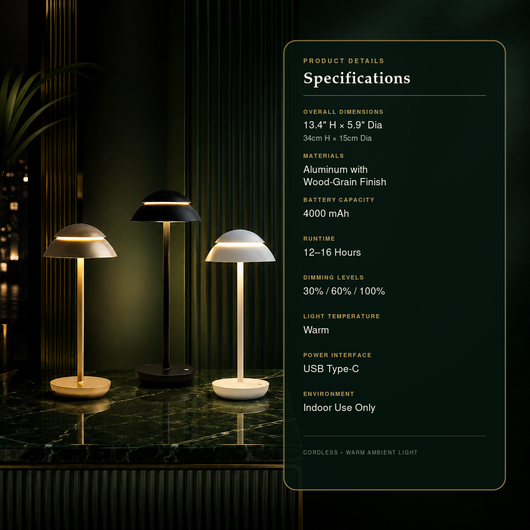 Nordic Cordless LED Table Lamp