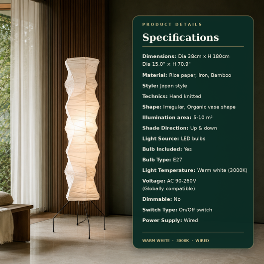 WabiSabi Rice Paper Floor Lamp