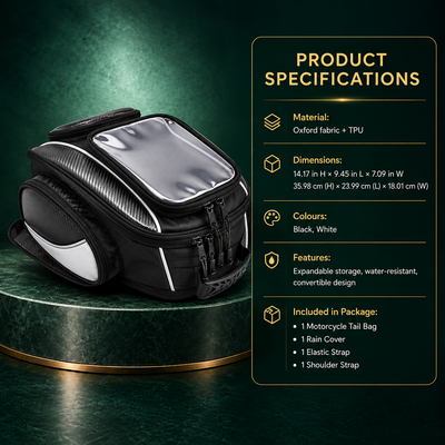 Expandable Motorcycle Tail Bag