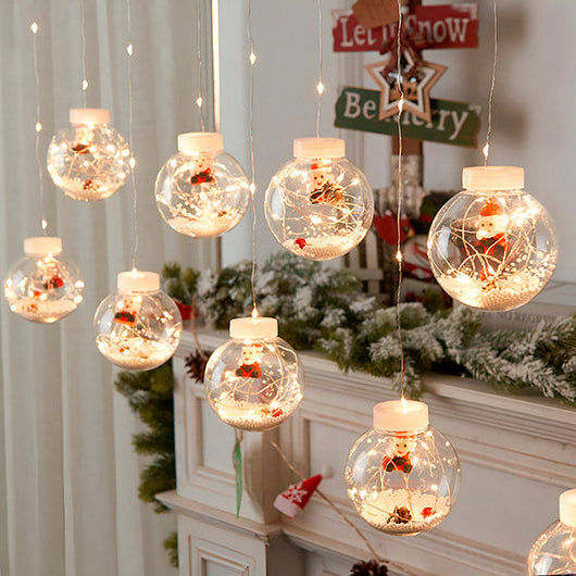Christmas ball curtain lights holiday decor