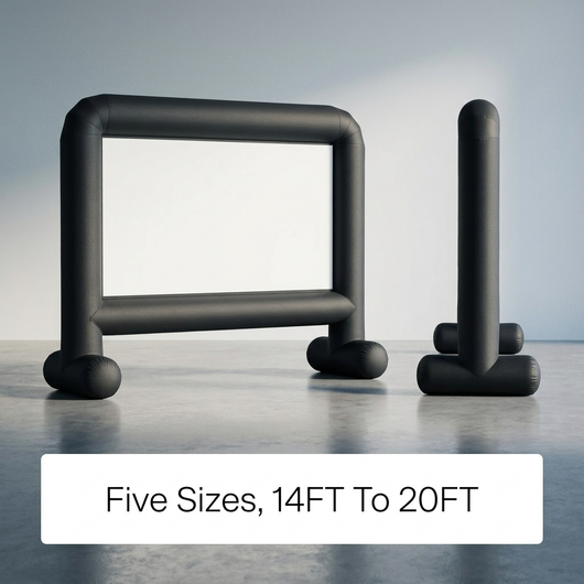Five sizes of inflatable projector screen from 14FT to 20FT