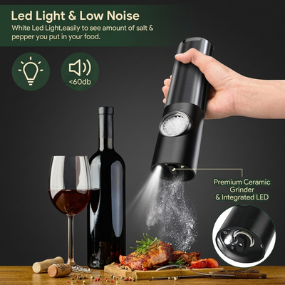 Electric mill USB charging and rechargeable battery detail