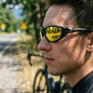 Carbon Look Mirrored Sunglasses
