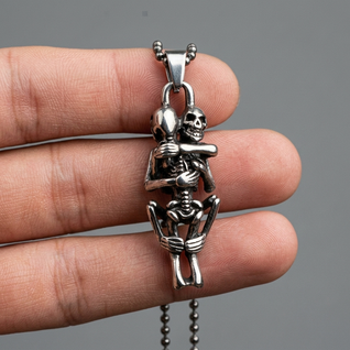 Skull Couple Infinity Necklace