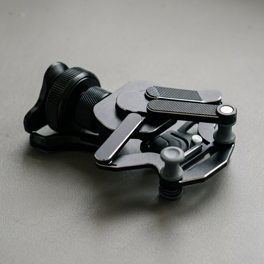 Black folding car phone mount closed flat showing its low profile