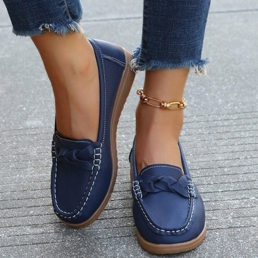Women's slip-on comfort loafers soft leather look upper main product view